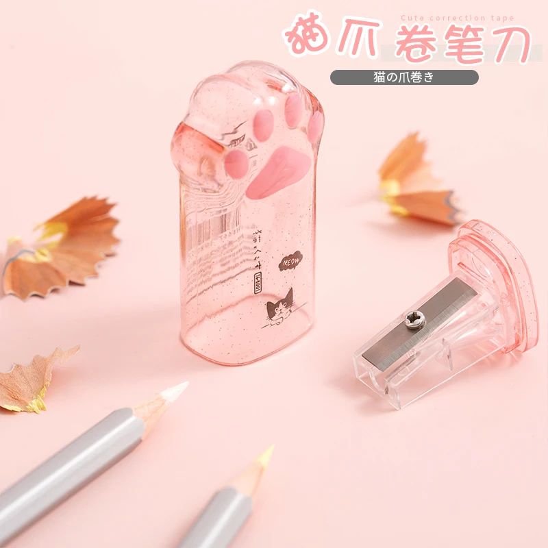 1 Pcs Oeny kawaii Cat Paw Pencil Sharpener Kawaii School Supplies Stationery Items Student Prize Kids Gift