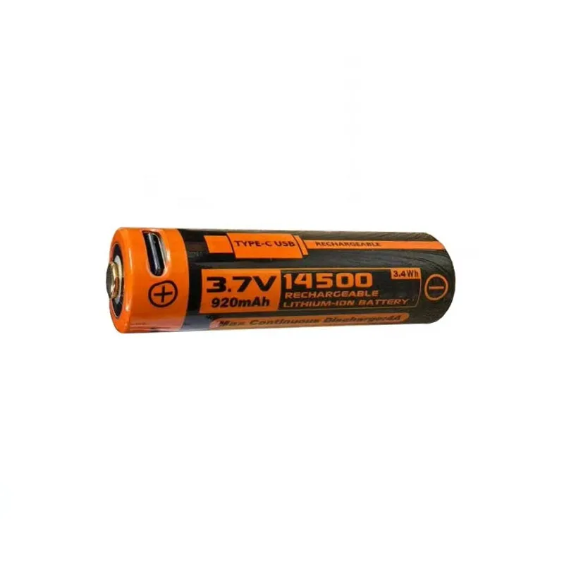 Manker 14500 Battery for Flashlight, 3.7V / 920mAh, with Charging Port