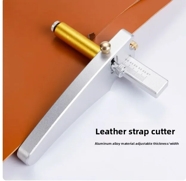 Adjustable Thickness Leather Strip Cutter DIY Hand Cutting Tool for Belt and Leather Craft Making
