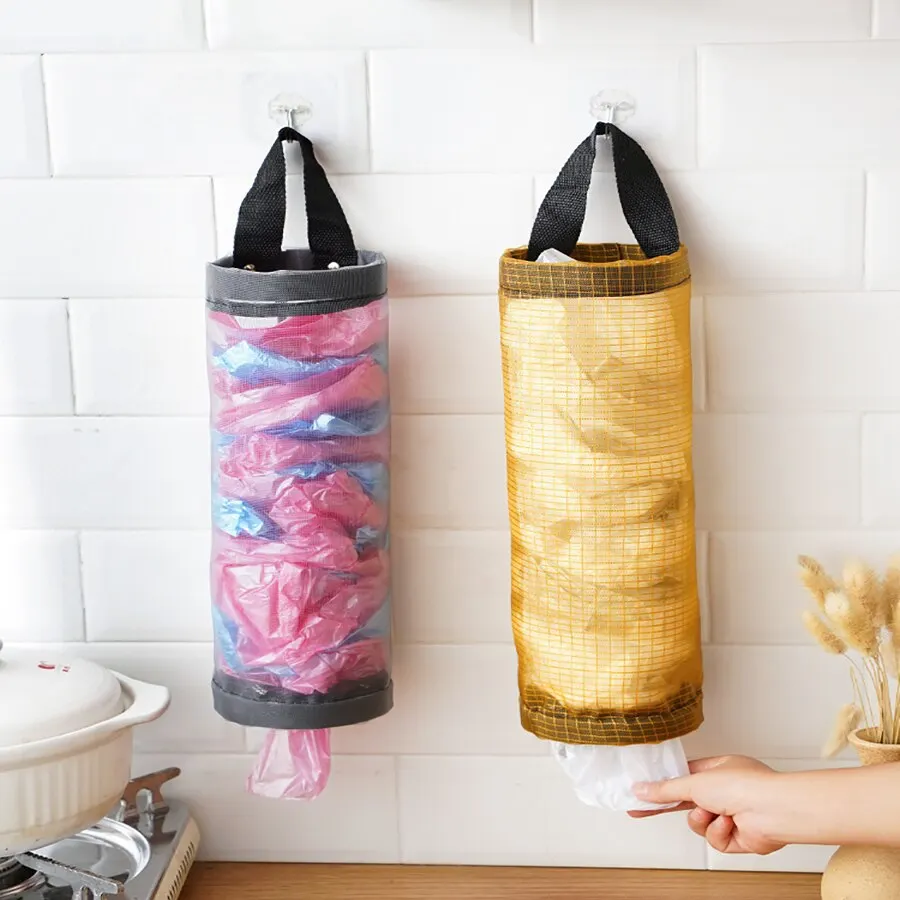 1/3pcs Hanging Garbage Storage Bag High Capacity Household Kitchen Plastic Sorting Tools Wall Mounted Shopping Travel Organizer