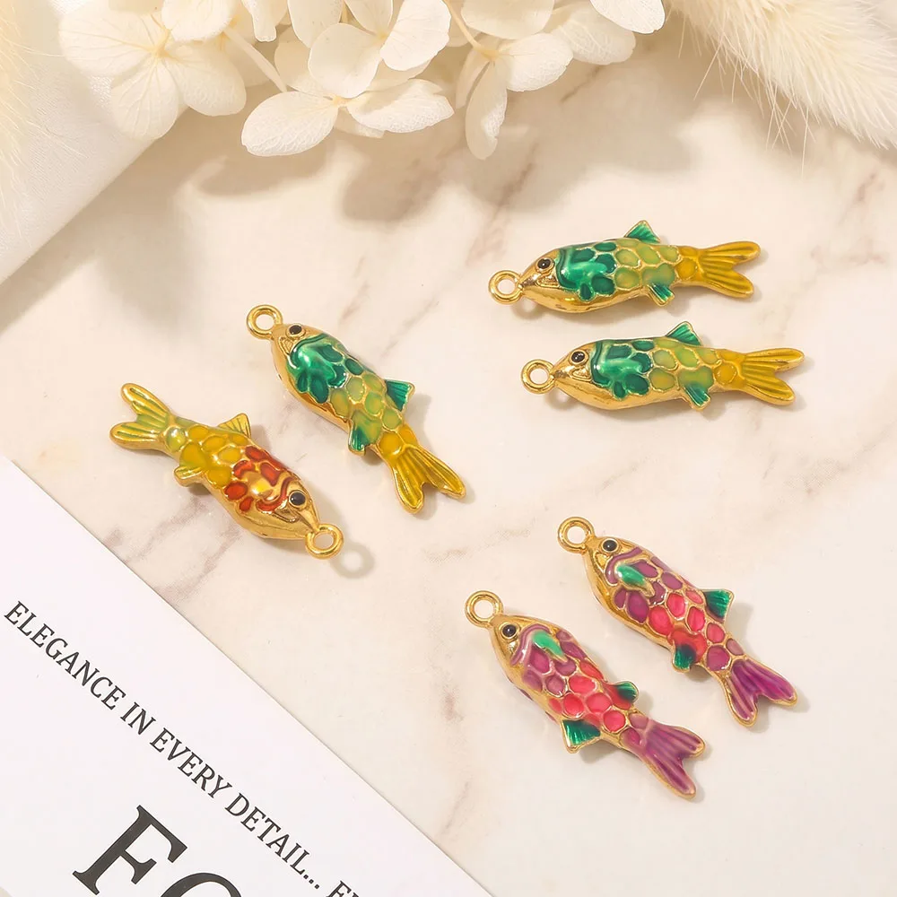 2 Stück Emaille-Ozean-Tier-Anhänger: Schildkröte, Fisch, Seestern, Rochen für DIY Damen-Ohrringe, Schmuckherstellung, Großhandel – Detail 5