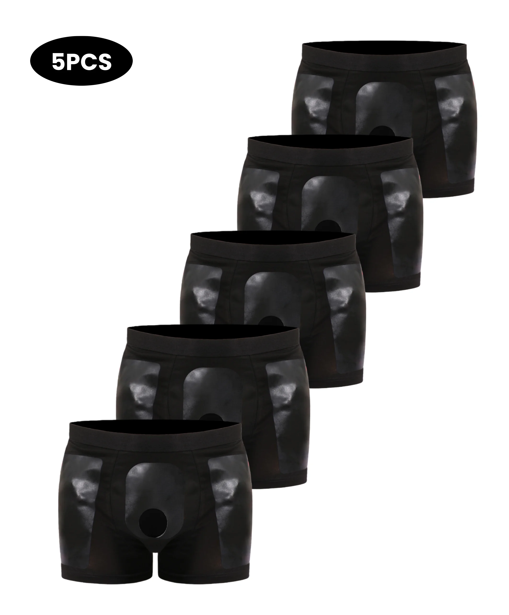 

Men's Front Opening Soft & Breathable Boxer Briefs Underwear 5PCS, Stretch Comfort Fit with Convenient Pee Hole Design