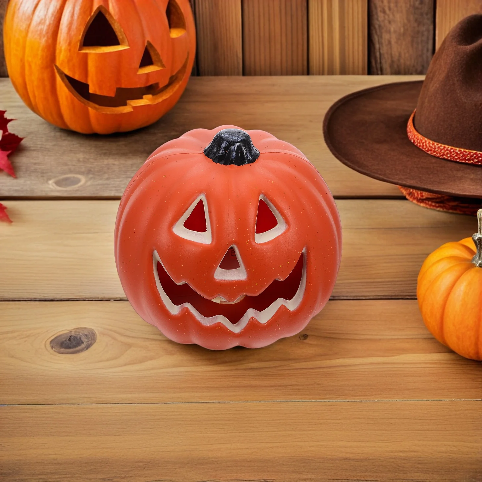 Leuchtendes Kürbislicht, klassisches Halloween-Laternen-Dekor, langlebiges PE-LED-beleuchtetes Party-Nachtlicht für den Innen- und Außenbereich