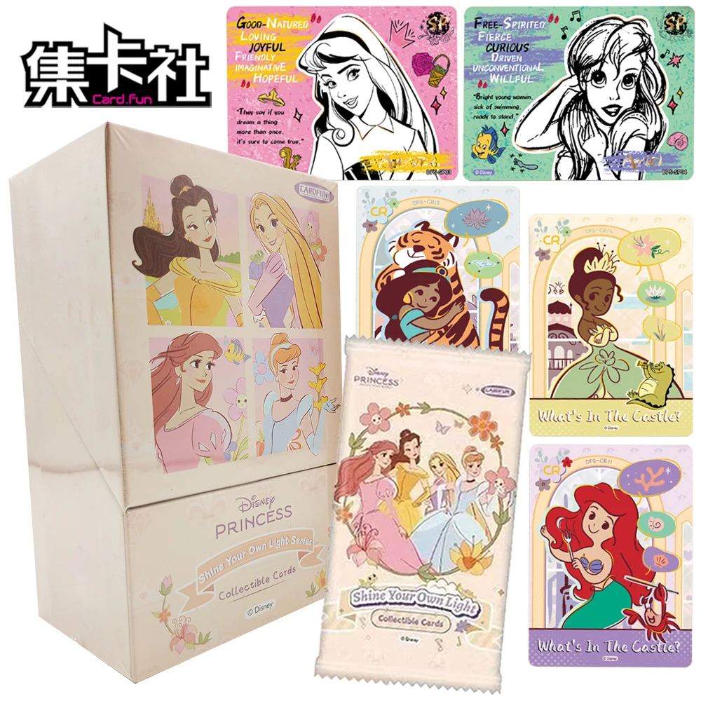 

New Original Card.fun Disney Princess Collection Card Magical World Beautiful Girls Cinderella Aurora Exquisite Grating Card Toy