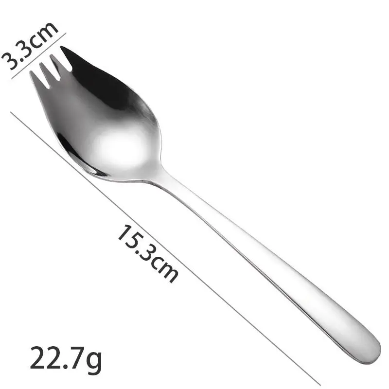 Household Salad Spoon, Fruit Fork, Soup Spoon, Portable Cutlery Stainless Steel Spoon And Fork Combo,