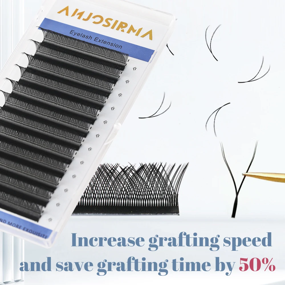 Anjosirma yy Form Wimpern verlängerung Premium c/d/dd Curl schwarz y Wimpern vorgefertigte Volumen ventilatoren einzelne Wimpern liefert Makeu