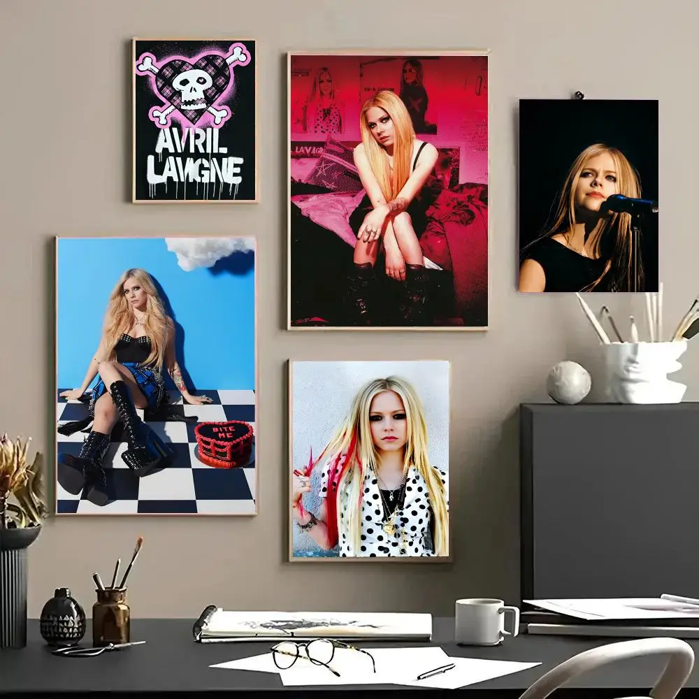 Singer A-Avril L-Lavigne Poster Decorative Wall Art Stickers Mural Photo Print for Home Living Room Hallway Decor