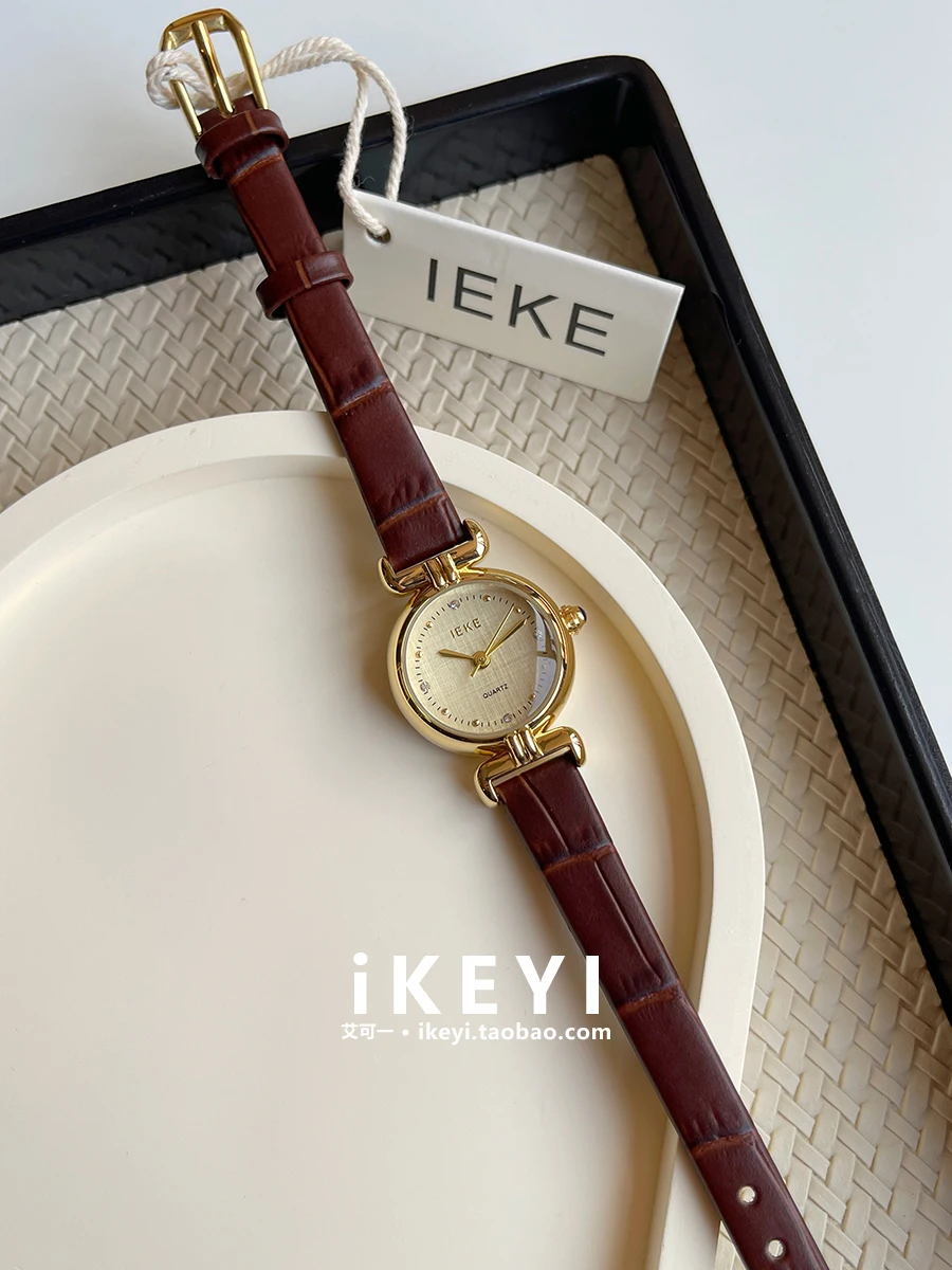 

Elegant ladies watch Small exquisite leather small dial Retro ladies light luxury women's belt watch women's luxury watch