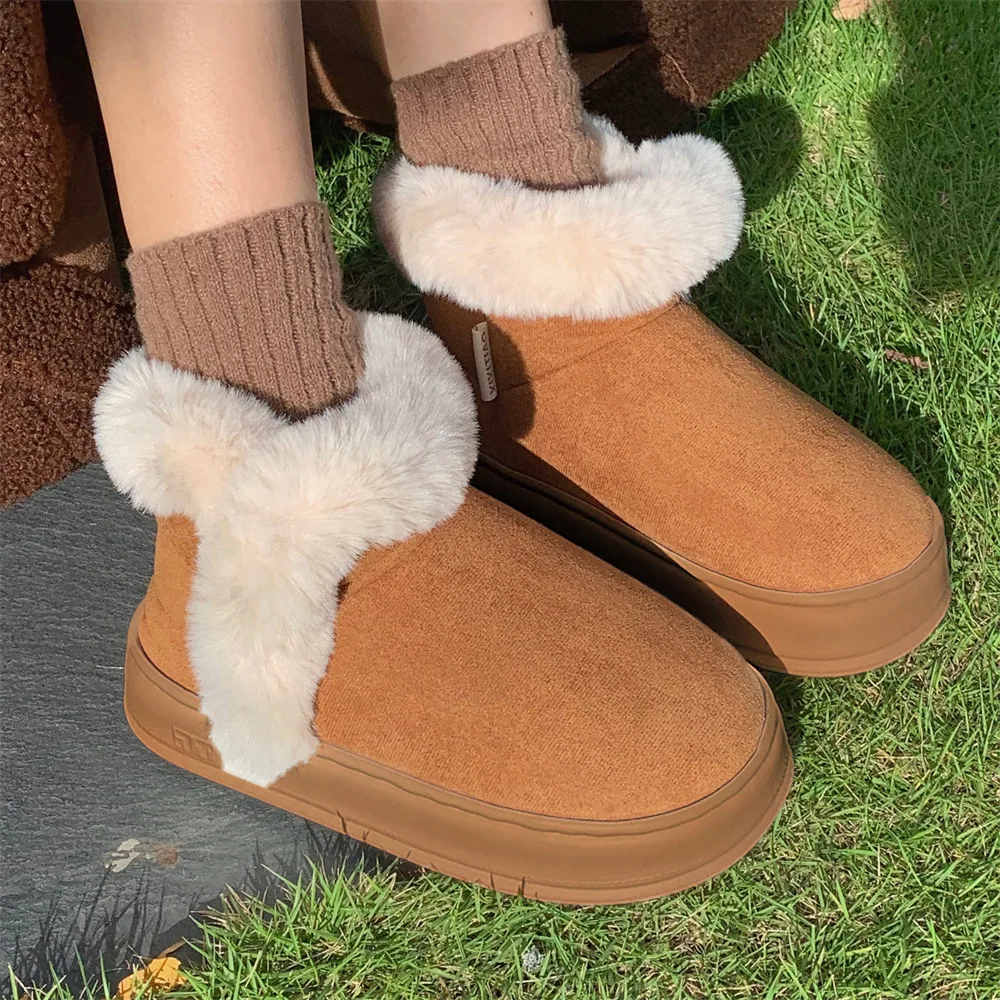 

2024 New Classic Thickened Fluff Women's Snow Boots Comfortable Warm Ankle Boots Women Winter Ladies Shoes Chunky Botas Mujer