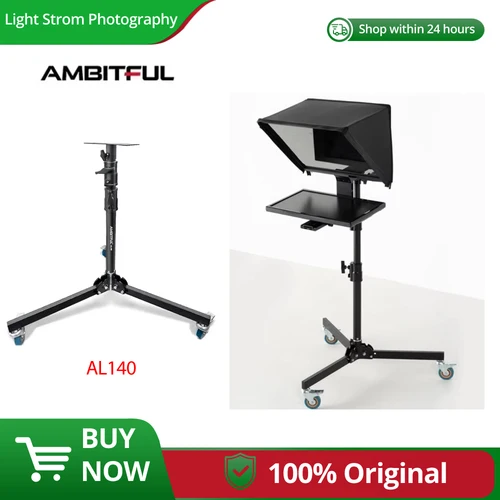 Support de téléprompteur AL140, cadre lumineux à roulettes pour diffusion en direct, panneau de téléprompteur T22, trépied rétractable, plié et épais