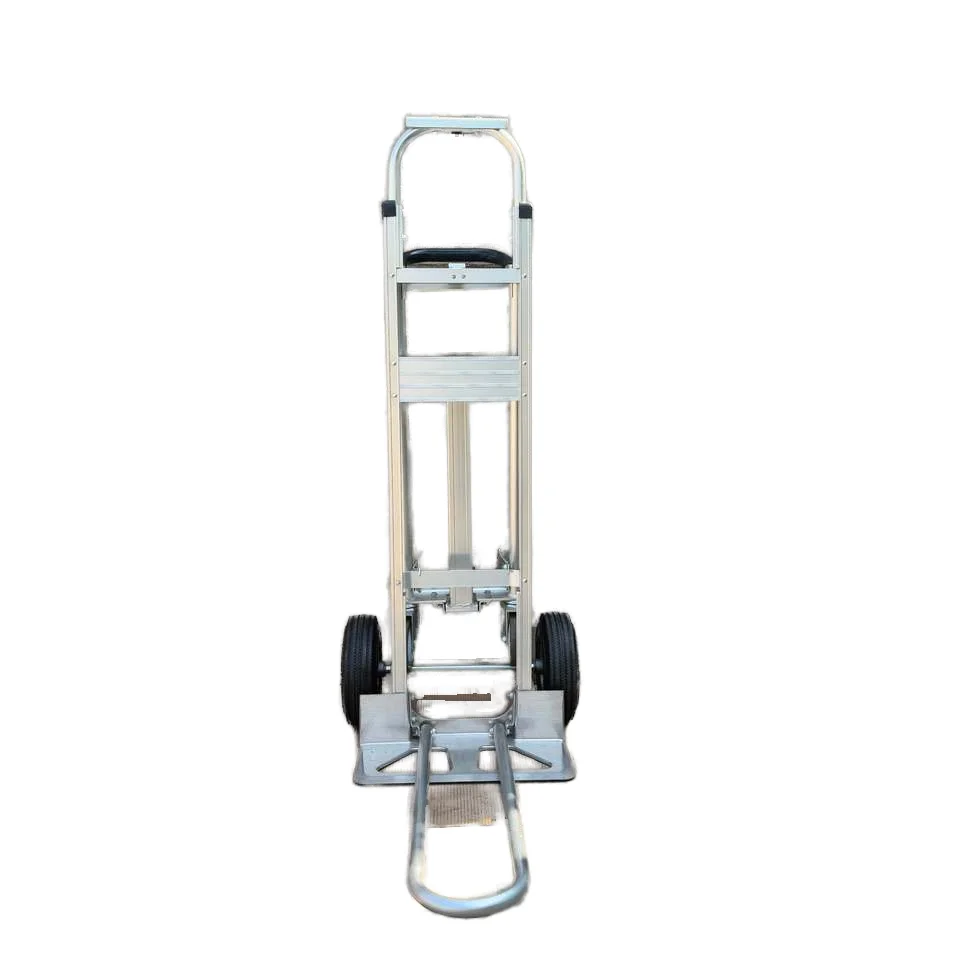 

3-in-1 Aluminum Four-Wheel Foldable Hand Cart Trolley 300 kg Capacity Portable Platform Trolley for Shopping Storage