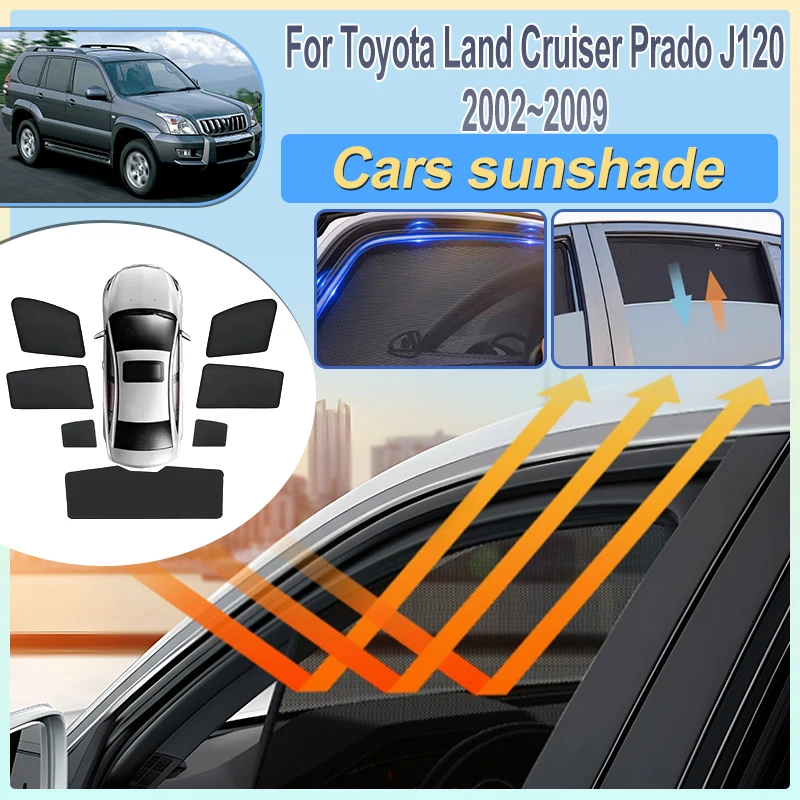 

For Toyota Land Cruiser Prado 120 2004 2002-2009 J120 Car Sun Visor Protection Privacy Sun Shield Mesh Sunshade Auto Accessories