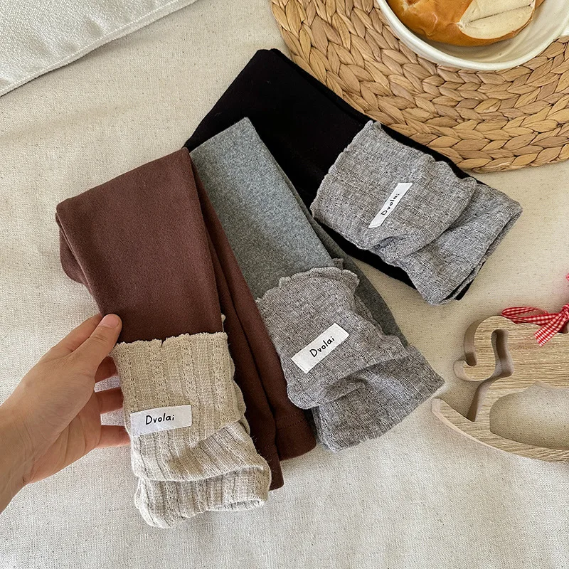 

Новые детские повседневные брюки в корейском стиле для девочек, милые осенние повседневные брюки в западном стиле