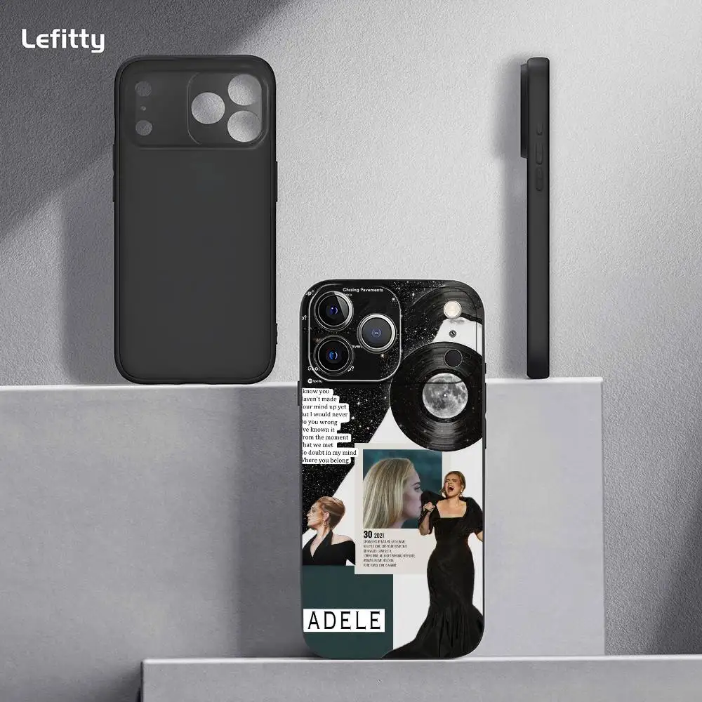 A-Adele Adkins coque de téléphone à la mode pour IPhone 17 16 15 14 13 12 11 Pro Max Plus Mini coque souple givrée noire Funda
