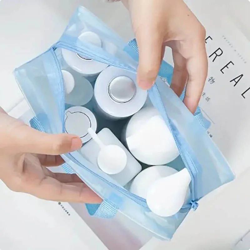 5pcs Transparent Toiletry Packaging Travel Cosmetic Bag Waterproof Travel BagToiletry Bag Portable Travel Business BeachBag image 4