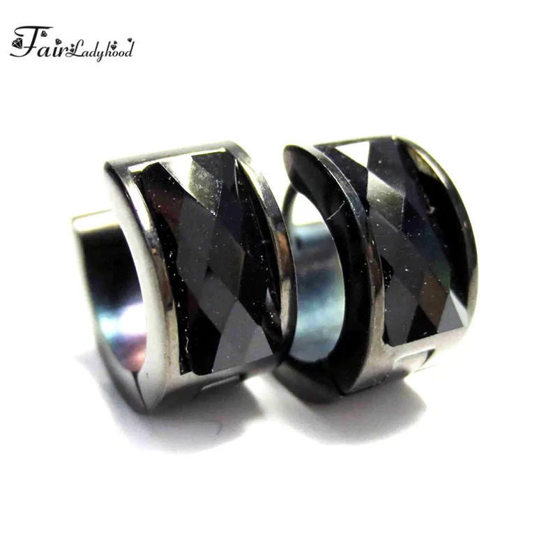 FairLadyHood 7x9 mm 12 Colors Stainless Steel Hoop Earrings For Women