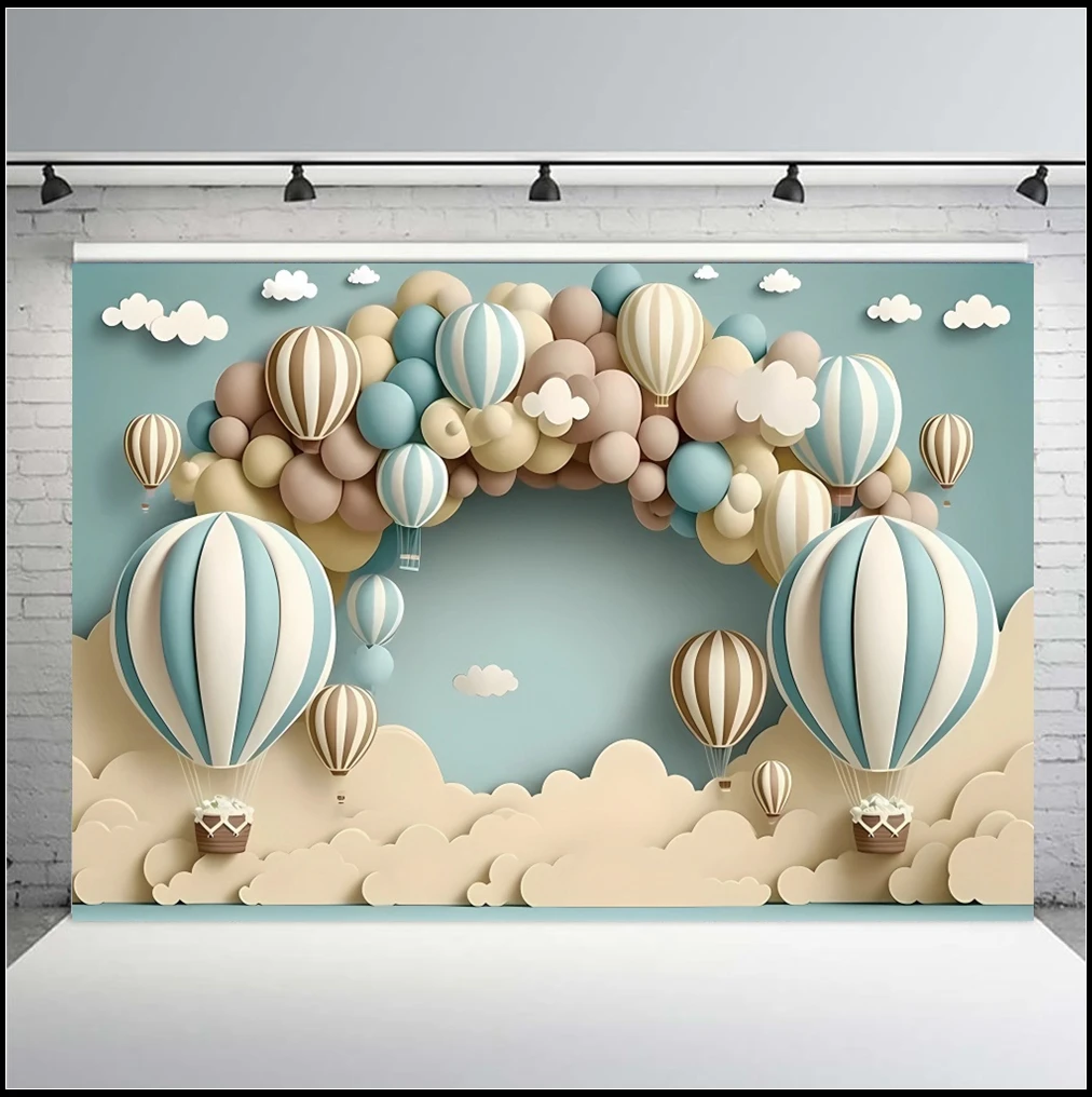 Newborn 1st Birthday Photography Backdrop Colorful Balloon Boys Girls First Birthday Decoration Baby Shower Background Studio