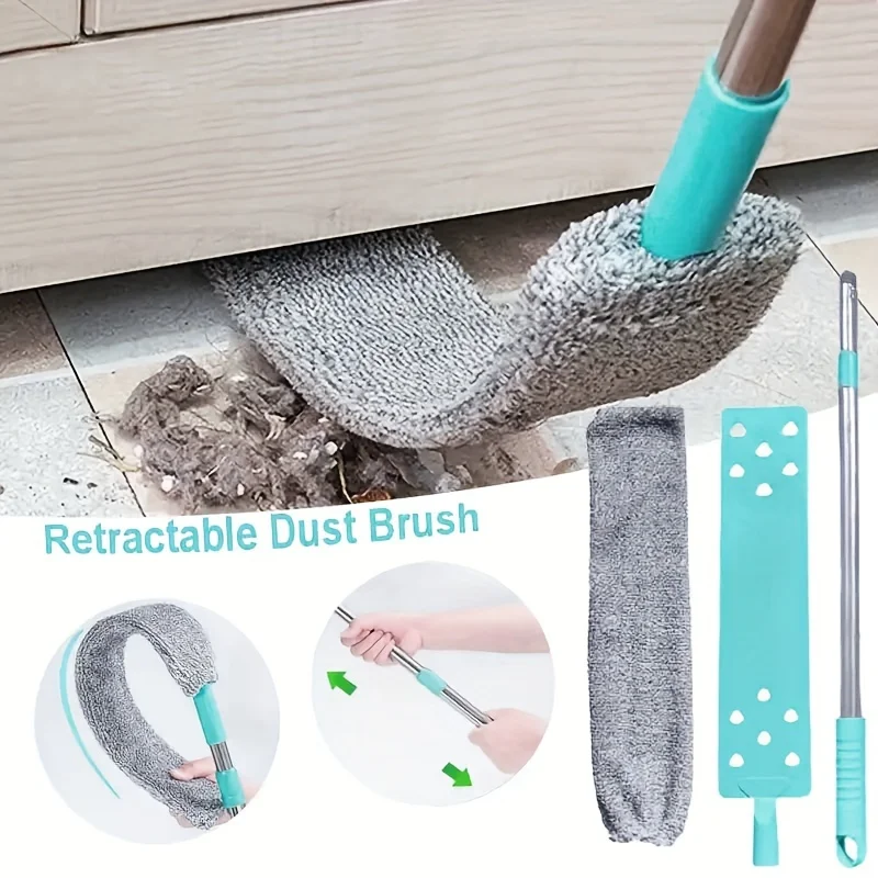 1/2/3PCS Telescopic Dust Brush Long Handle Mop Sweep Artifact Household Bed Bottom Gap Clean Fur Dusty Magic Microfibre Duster