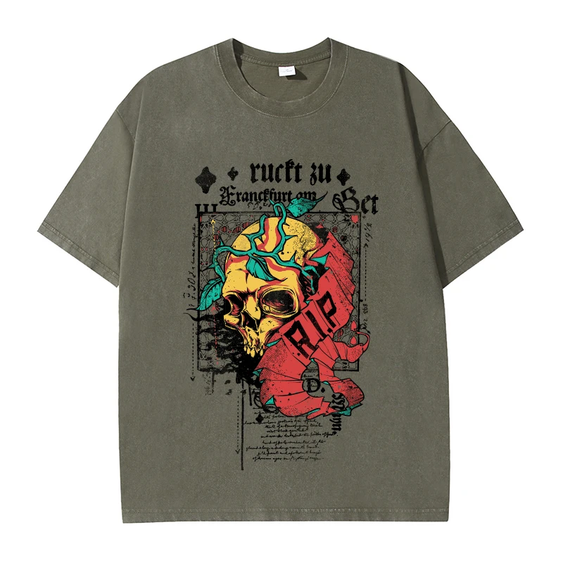 

Unisex Streetwear NEW Women's Tee Shirt Skull Designer T Shirt Gothic Clothes Oversized T-shirt Casual Women's T-shirts Y2k Top