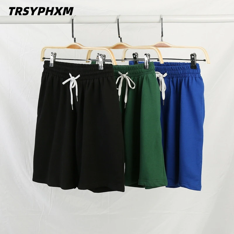 Trsyphxm 2024 verão novo solto na moda marca shorts de cor sólida para viagens esportivas masculinas calças de praia na moda casual