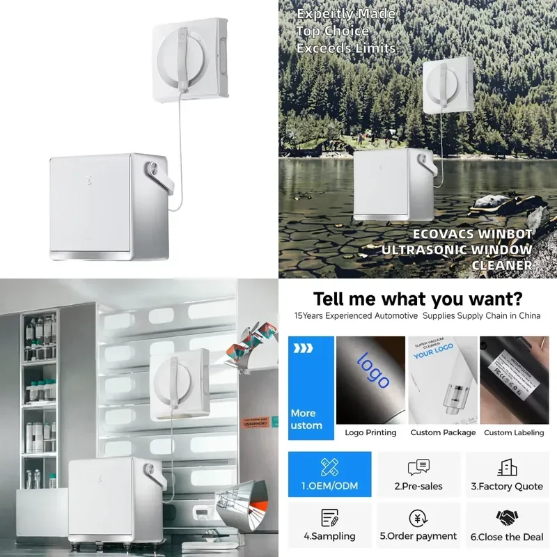 

ECOVACS WINBOT for Intelligent Ultrasonic Window Cleaner with 9-Stage Protection System Electric Fully Automatic Brushless