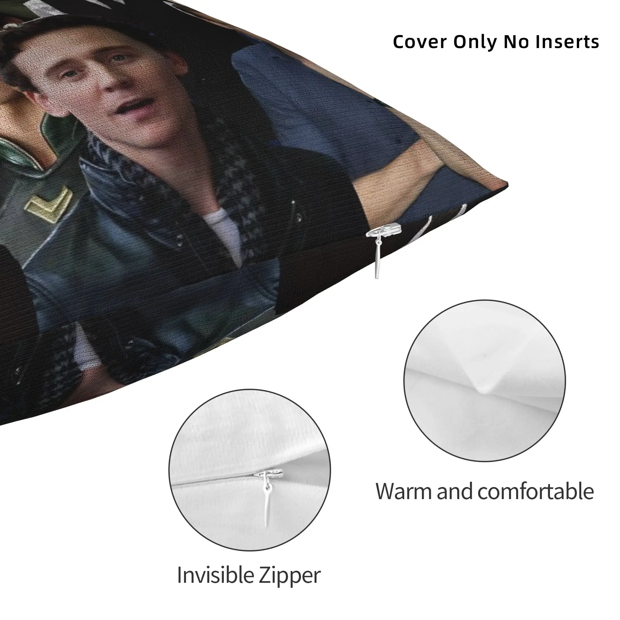Tom Handsome Actor Hiddlestons Pillowcase Soft Polyester Cushion Cover Decorative Art Cool Pillow Case Cover Home Zipper