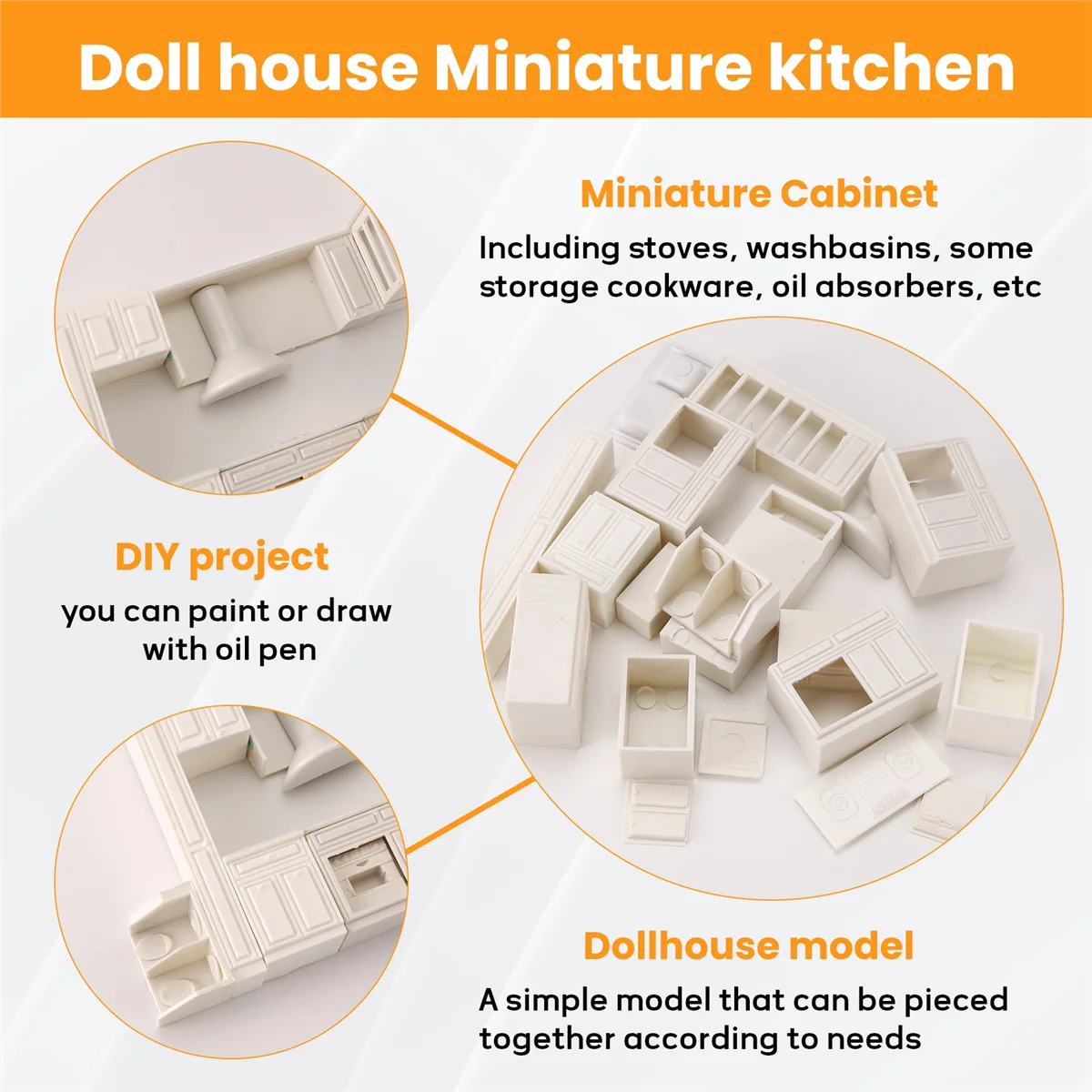 BAAA-บ้านตุ๊กตาจิ๋วของเล่นบ้านตู้เฟอร์นิเจอร์ห้องครัวแม่พิมพ์ชุดตกแต่งบ้าน