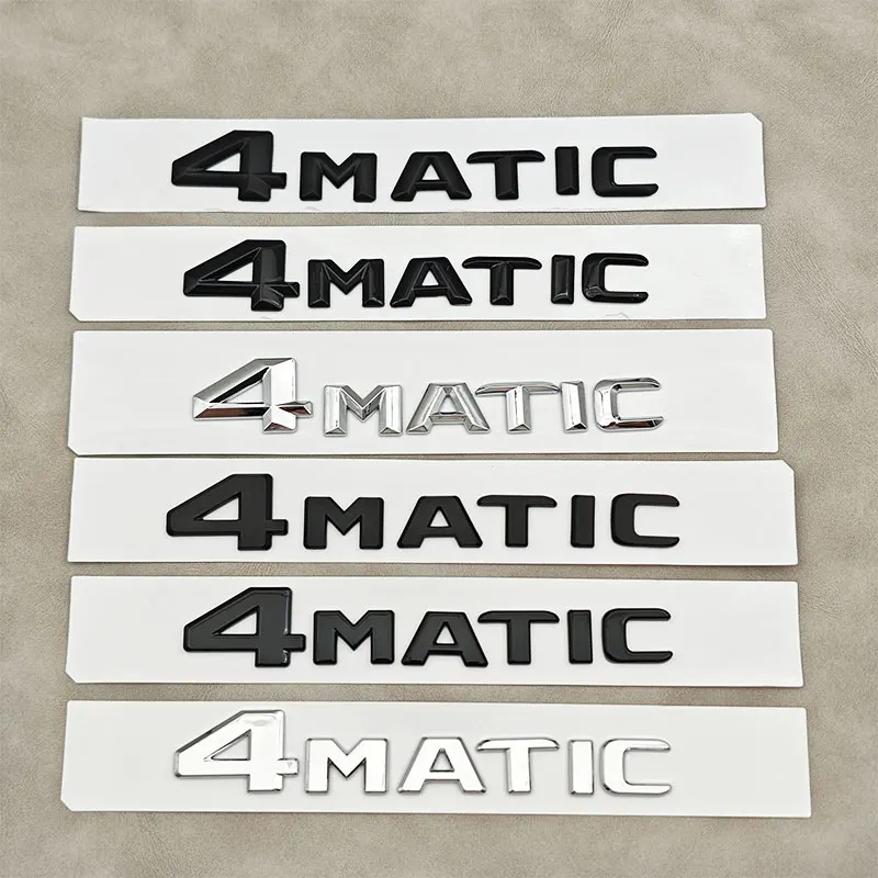 3D ABS Chrome Black 4 Matic Logo 4Matic Emblem Letters Nameplate Car Rear Trunk Badge Sticker For Auto Accessories