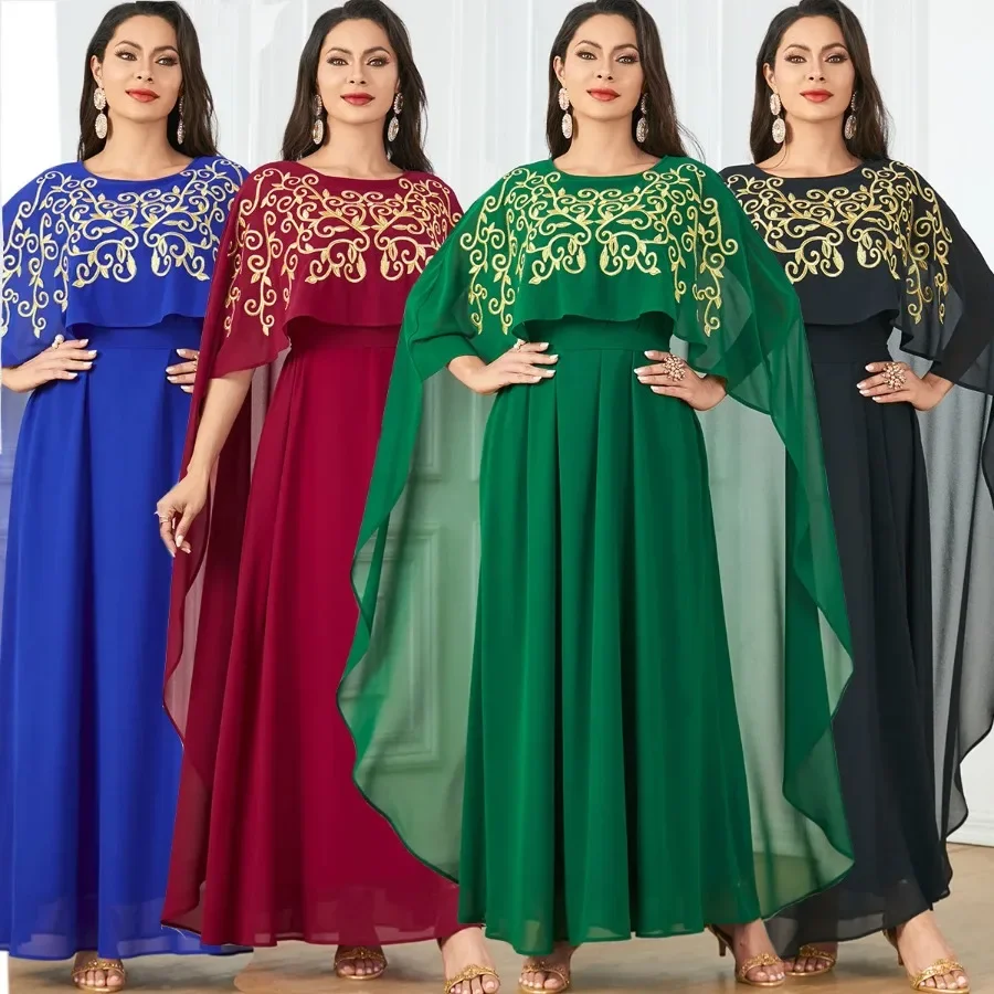 Abayas-Vestido largo bordado sin mangas para mujer, caftán musulmán elegante, Abaya de Dubai, otoño