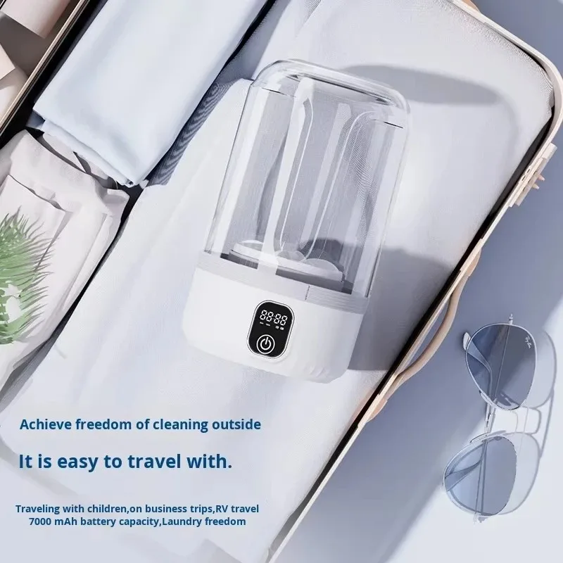 Portable Mini Wireless Charging Laundry Washing Machine USB Power Supply Socks Underwear Semi-Automatic Household