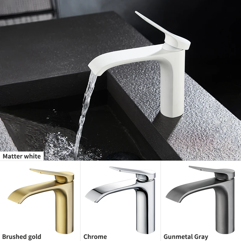 

Waterfall Basin Faucet Deck Mounted Cold and Hot Mixer Water Tap Brass Vanity Vessel Sink Faucet New Design