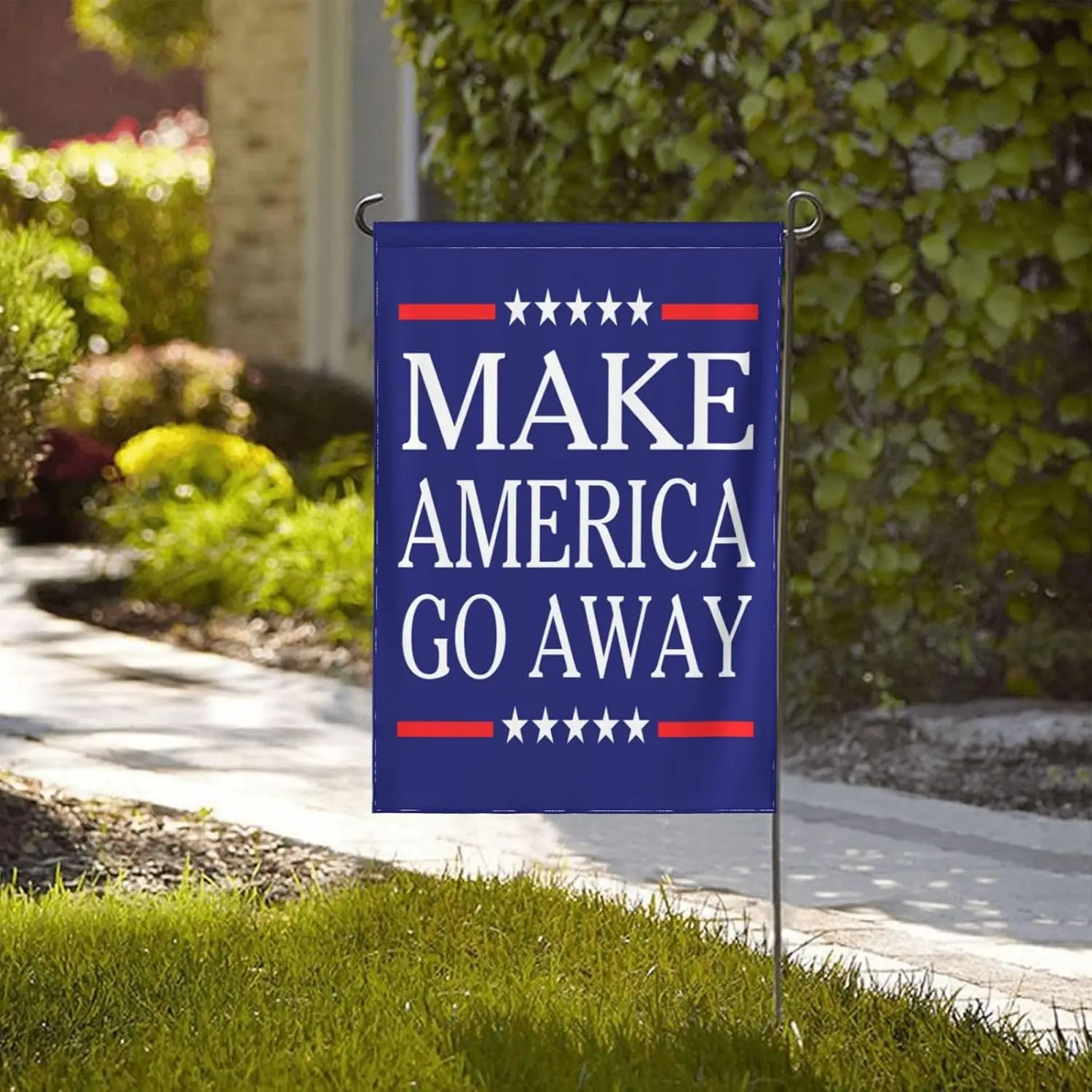 Make America Go Away أعلام للخارج، ديكور الفناء، علم الحديقة مزدوج الجوانب MME