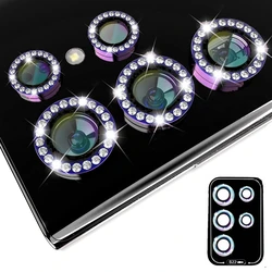 Diamond Camera Glass For Samsung S25 Ultra S23 S24Ultra Metal Glitter Lens Cover Camera Screen Protector For S22Ultra Lens Glass