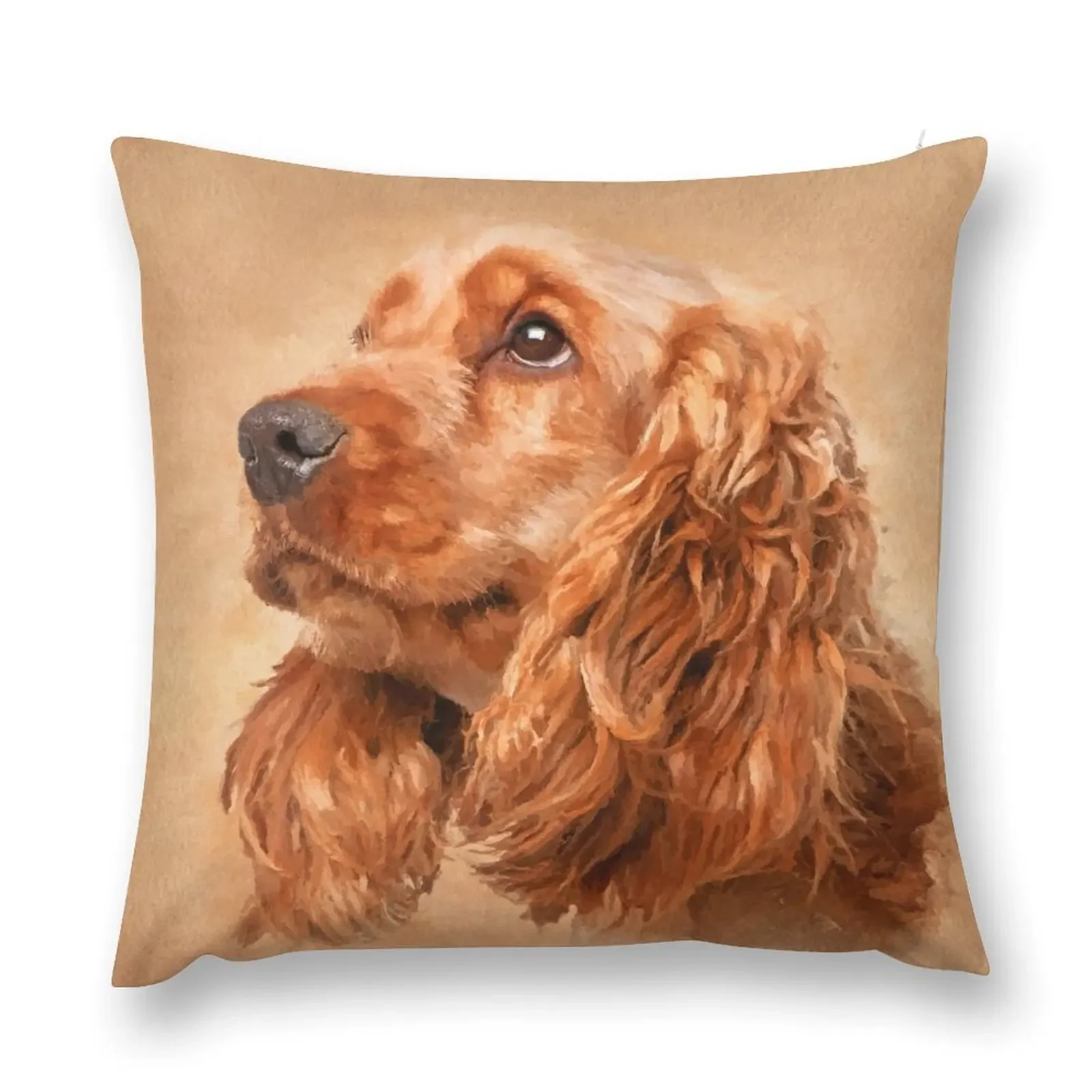 English Cocker Spaniel Dog Digital Art Throw Pillow Couch Cushions Cushion Cover Christmas Pillowcase pillow