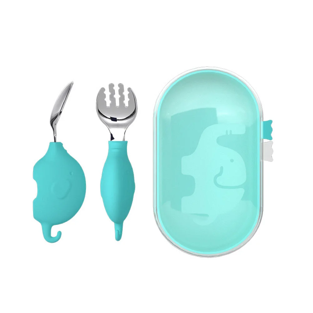 Infant Fork Spoon Training and Children's Short Handle Spork Flatware Baby Tableware Toddler