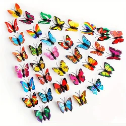100pcs Simulated 3D Butterflies Versatile Colorful Plastic Butterfly Decorations for Home Garden,Outdoor and Wall decoration