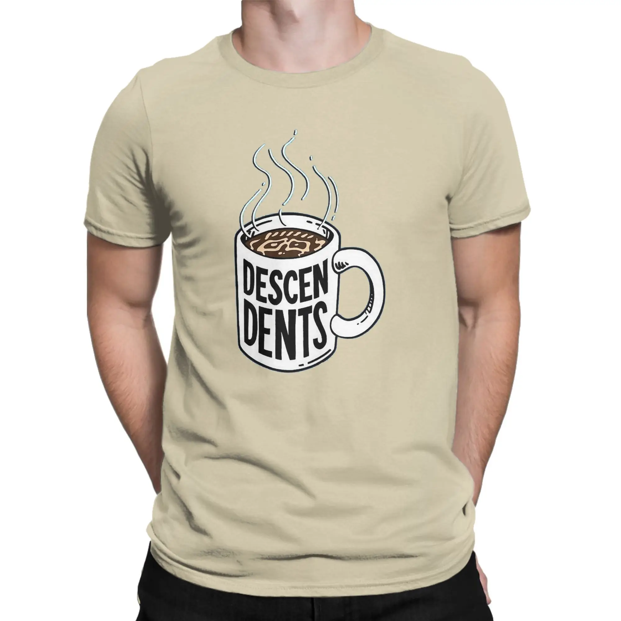 Descendents  Coffee In Morning T-Shirts for Men  Novelty Pure Cotton Tee Shirt Crew Neck Short Sleeve T Shirt Plus Size Clothes