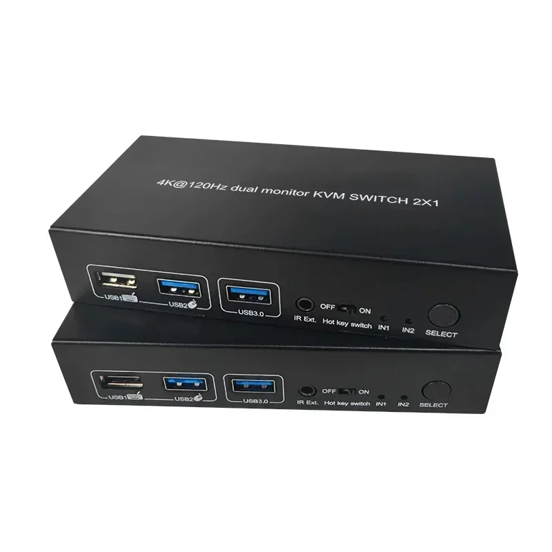 In stock 8K@60Hz 4K@120Hz HDMI USB 3.0 KVM Switch 2 Port Dual Monitor Extended Display KVM Switcher
