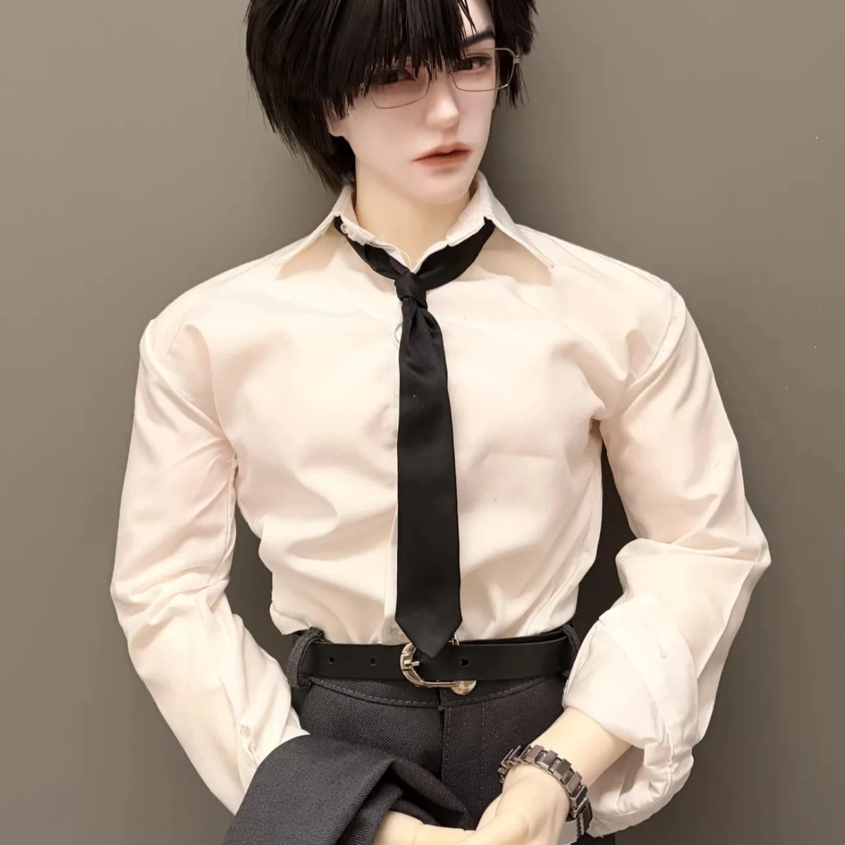 1/3 Doll's Clothes Long Sleeved for 75cm Bjd Doll Versatile White Base Shirt Dress Up Toys Play House Doll Accessories, No Doll