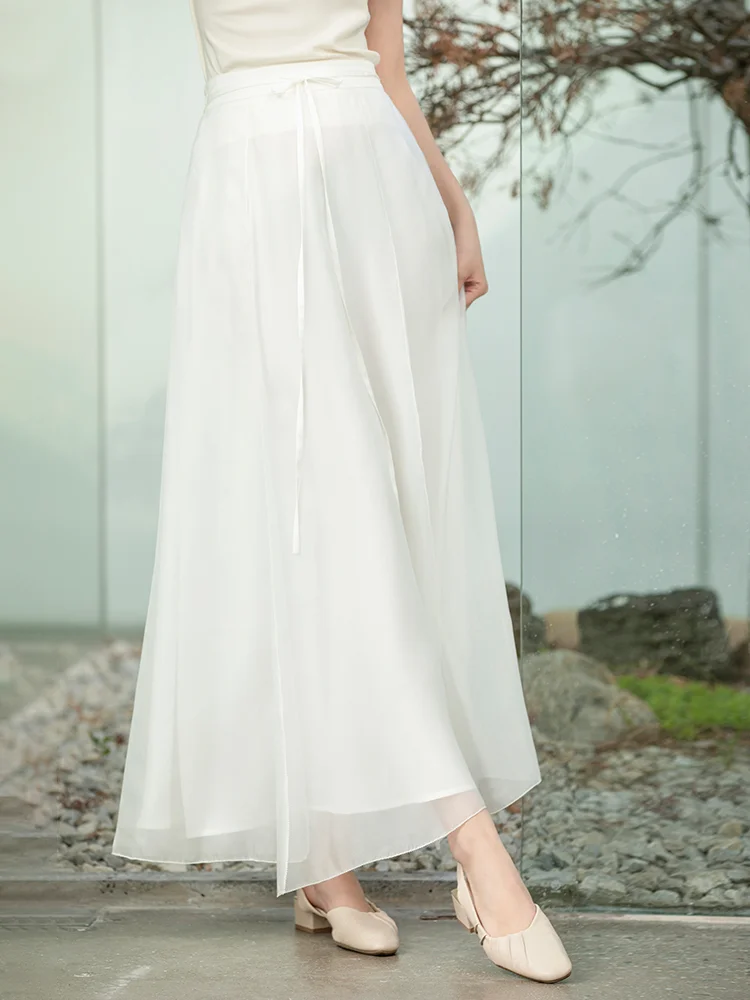 ChuChan 2026 New Style Half-length Skirt European Organza Fairy-like Summer Retro Versatile Chinese Style New Medium-length S...