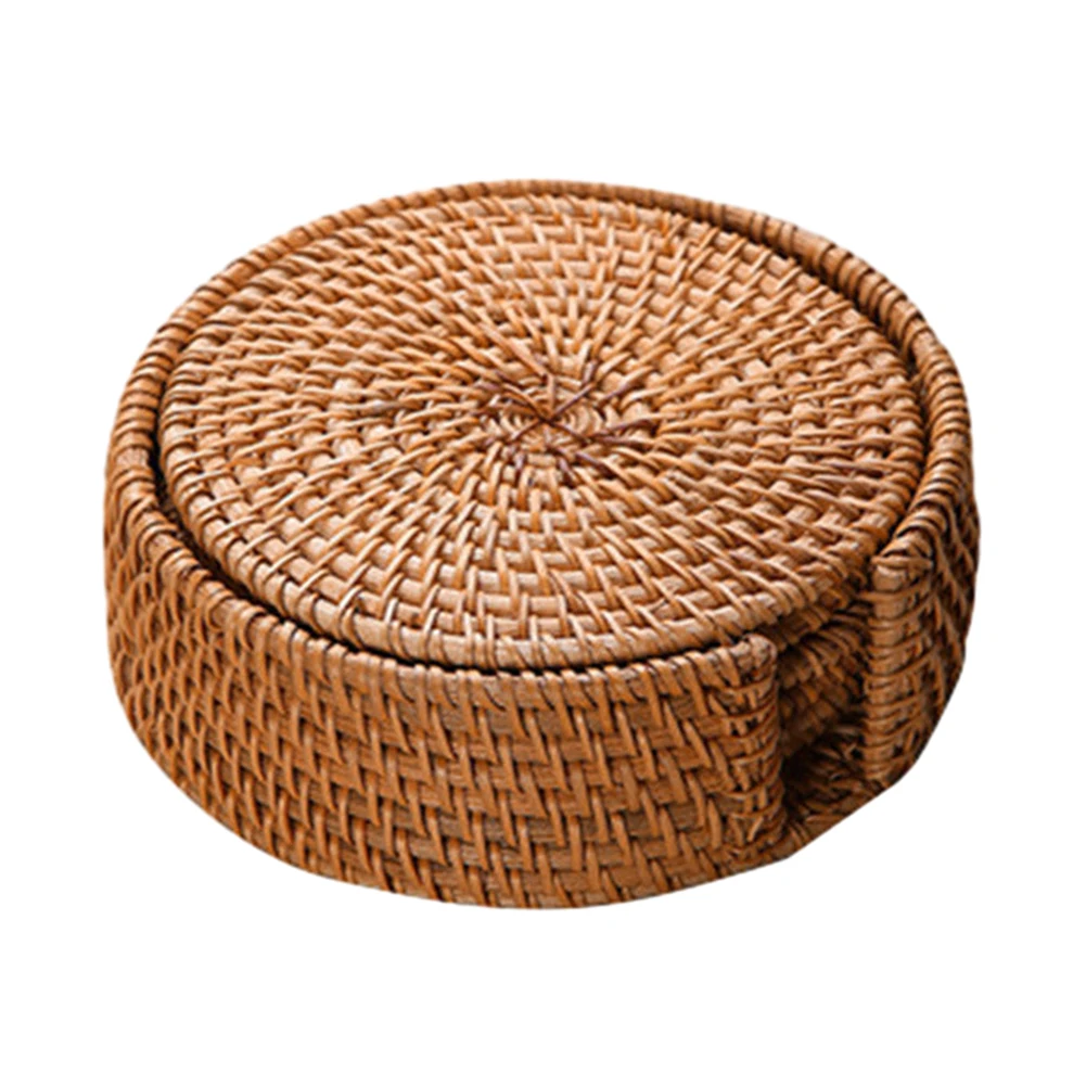 20Cm Rattan Handmade Round Coaster Insulation Pot Mat Placemat Kitchen Coaster Tea Ceremony Accessories