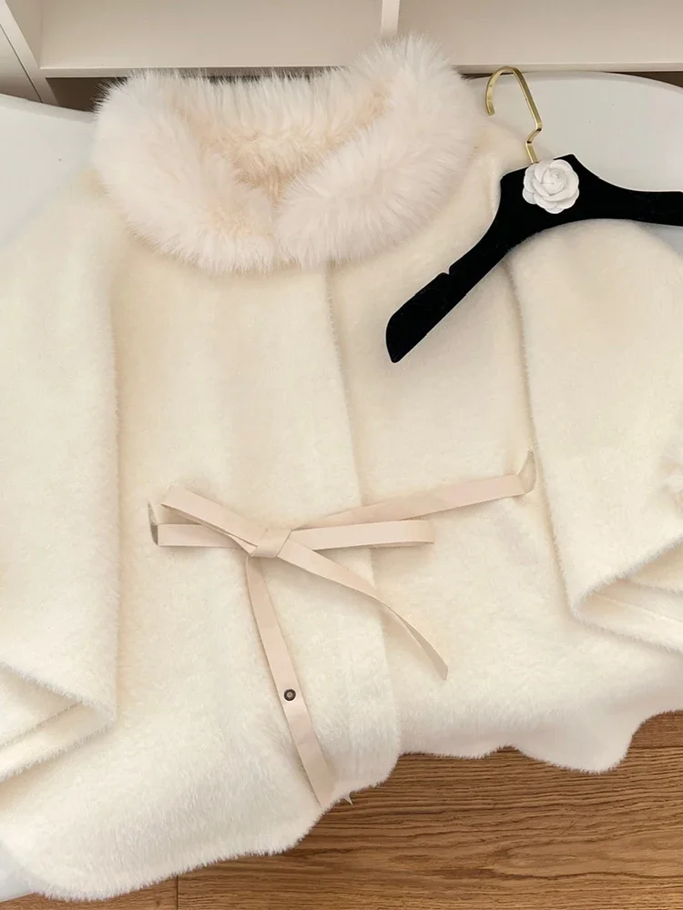 Women Off White Teddy Coats Harajuku Korean Style 2000s Fashion Long Sleeve Winter Jacket Streetwear Vintage Outerwear Top 2024 image 4