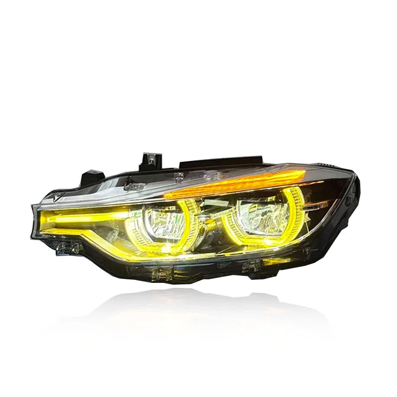 

SJC Auto Car Parts for 3 Series F30 F35 2013-2018 LCI Style V3 Design Yellow White Amber Tri Color DRL LED Headlight