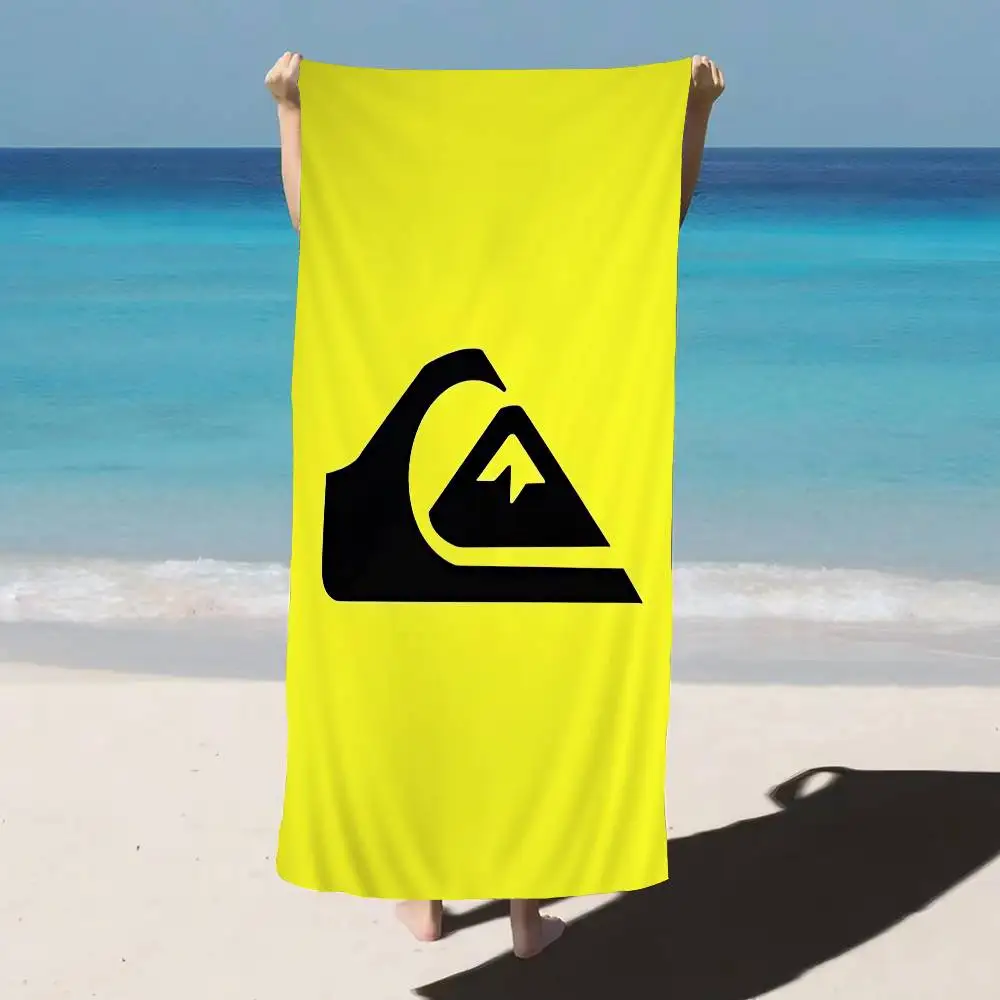 Q-QuiksilverS LOGO Microfiber Blanket Quick Drying Beach Towels Oversized Printing Super Absorbent Pool Towel Blanket