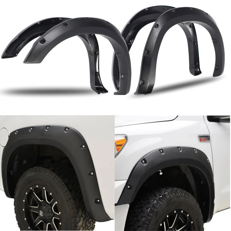 4PCS For Fender Flare Car Accessories Black Color Mudguards For Toyota Tundra 2007-2013