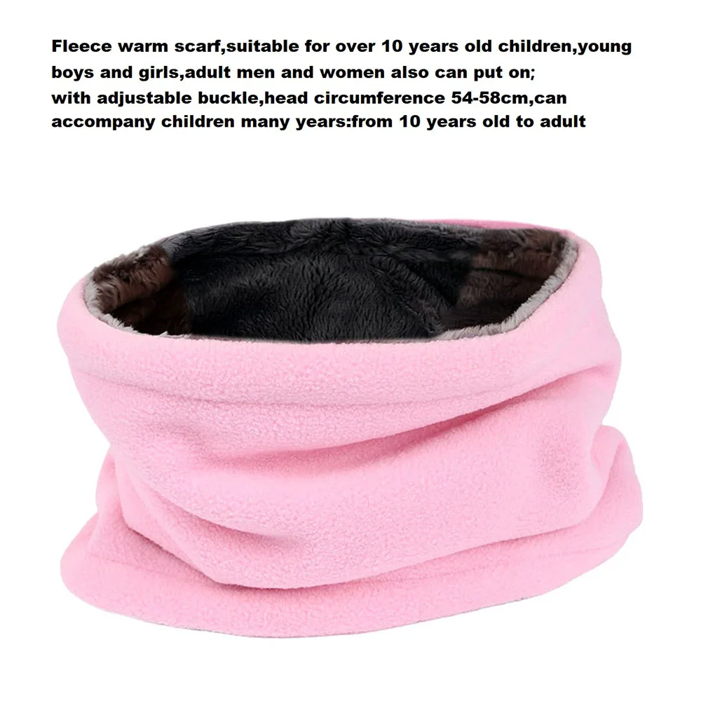 Зимний теплый плюшевый флисовый шарф для девочек, детские гетры для девочек, женский шарф с воротником, глушитель, детские шарфы выше 8 лет для девочек
