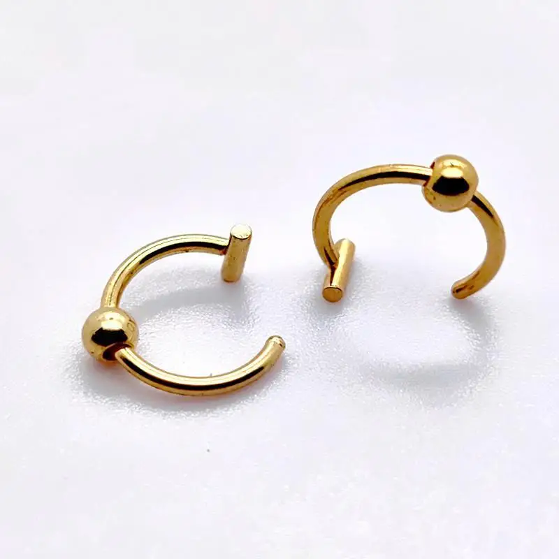 1Pair Fake Lip Rings for Women, 316L Stainless Steel Nose Ring Fake Septum Nose Ring Clip On Lip Ring Fake Piercing Jewelry image 5