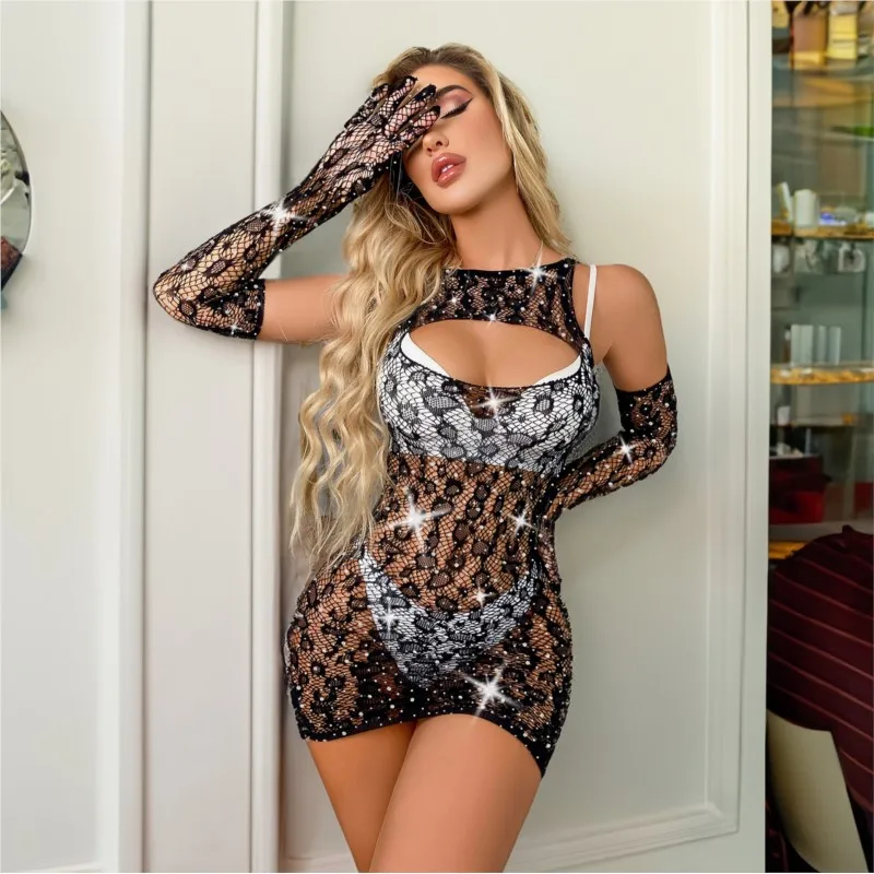 Sexy lingerie leopardo impressão apertado oco profundo v-perspectiva exposto peito sexy adulto sexy t®y xxl látex sexy feminino sex shop xxx