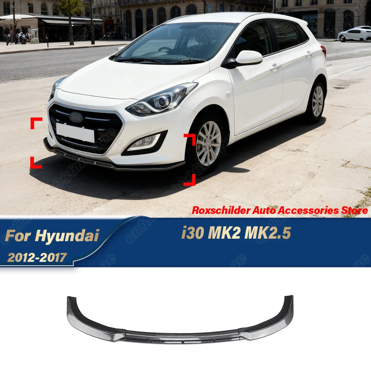 For Hyundai Modern I30 MK2 2012 2013 2014 2015 2016 2017 Front Bumper Lip Car Front Shovel Surround Spoiler Modification Parts