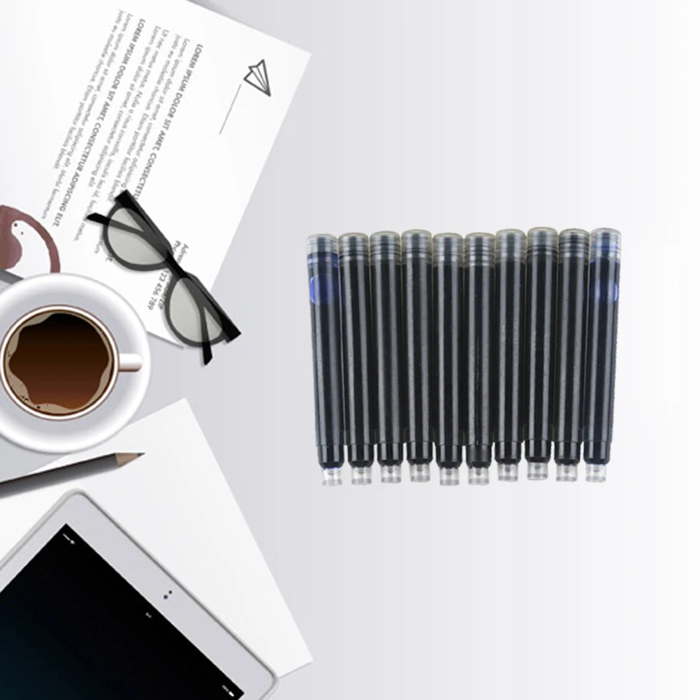 

10Pcs Premium Fountain Pen Ink Refills Set Blue and Black Non-Toxic Archival Safe Universal Fit Refills for Pens